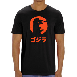 T-shirt homme coton bio noir Vintage Godzilla (Alex Kidd,Films/Séries,Manga Kawaï japan)