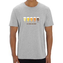 T-shirt homme coton bio gris chiné All Colors are great (Alex Kidd,Alcool,Slogans engagés)