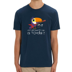 T-shirt homme coton bio bleu marine Fini ce toucan (Andy,Animaux,Humour)