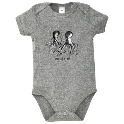 Body bébé gris chiné Poulpes Fiction (Gondrax,Les Bébêtes,Animaux,Films/Séries)