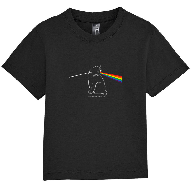 T-shirt bébé noir Cat Side of the Moon (Gondrax,Animaux,Humour,Chats)