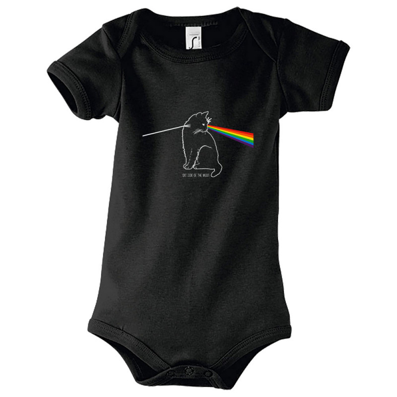 Body bébé noir Cat Side of the Moon (Gondrax,Animaux,Humour,Chats)