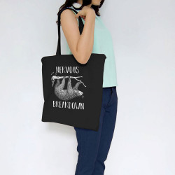 Sac shopping en toile noir Nervous Breakdown Paresseux (Gondrax,Les Bébêtes,Animaux,Paresse)