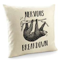 Coussin naturel Nervous Breakdown Paresseux (Gondrax,Les Bébêtes,Animaux,Paresse)
