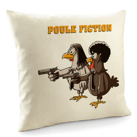 Coussin "Poule Fiction"