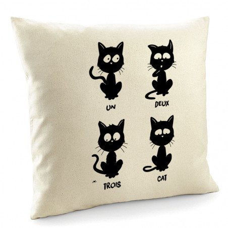 Coussin "Un deux trois cat"