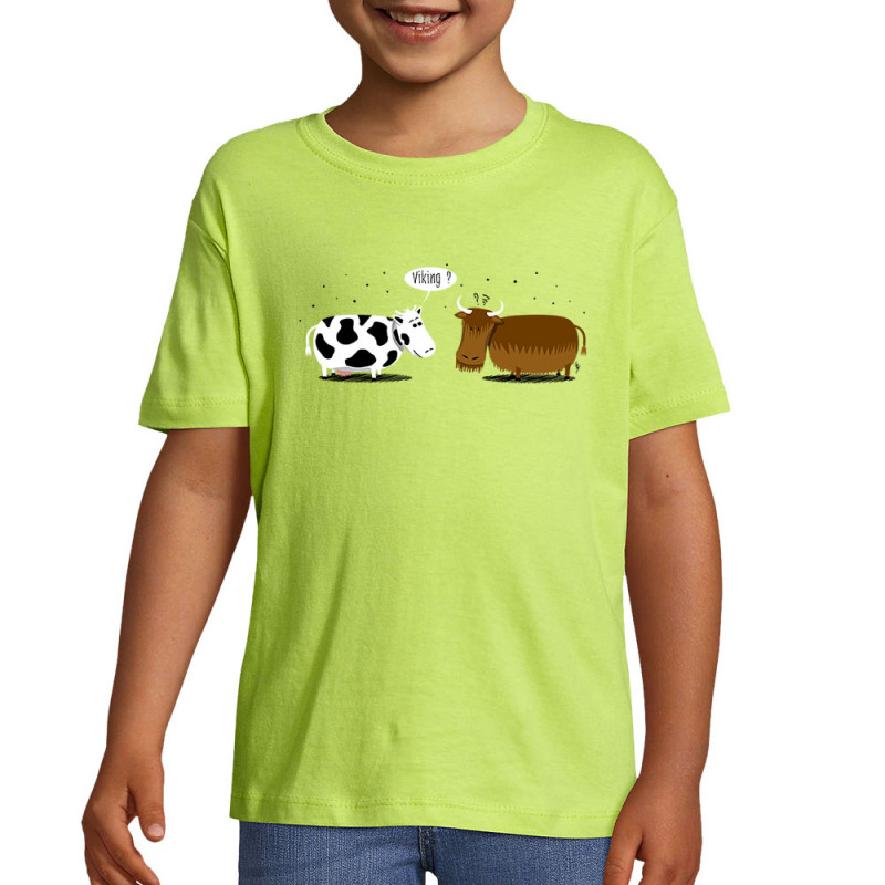 T-shirt enfant vert pomme Viking (Gondrax,Animaux,Humour)