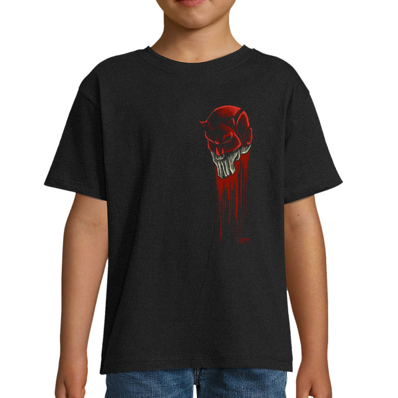 T-shirt enfant noir Diabolik - Punisher (Diabolik,Têtes de morts)
