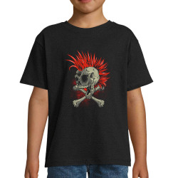 T-shirt enfant noir Iroskull (Simon,Têtes de morts,Rock & Punk)