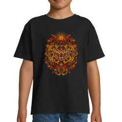 T-shirt enfant noir Lotus Blossom (Gondrax,Ethnique)