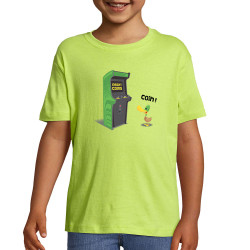 T-shirt enfant vert pomme Insert Coins (Ted Boundy,Animaux,Humour,Jeux Vidéo / Geek)