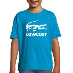 T-shirt enfant bleu azur Lowcost (Mattdez,Humour)