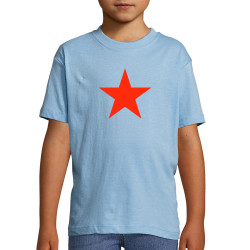 T-shirt enfant bleu ciel Etoile Rouge (Slogans engagés)