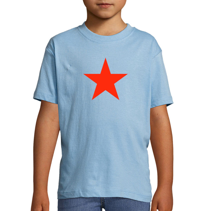 T-shirt enfant bleu ciel Etoile Rouge (Slogans engagés)