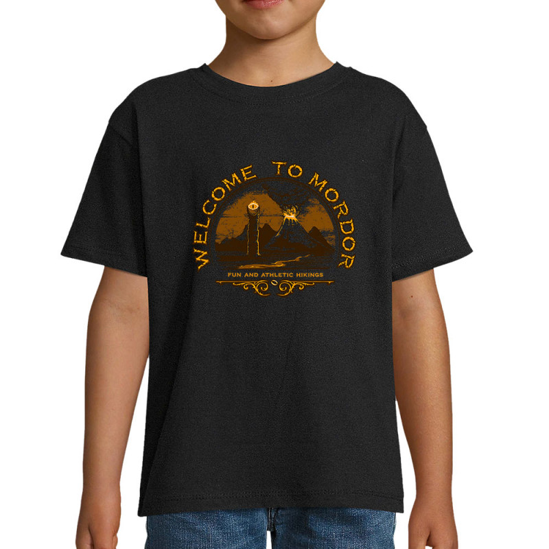 T-shirt enfant noir Welcome to Mordor (Le Duc,Films/Séries)
