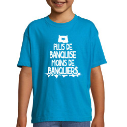 T-shirt enfant bleu azur Plus de banquise (Gondrax,Slogans engagés,Ecologie)