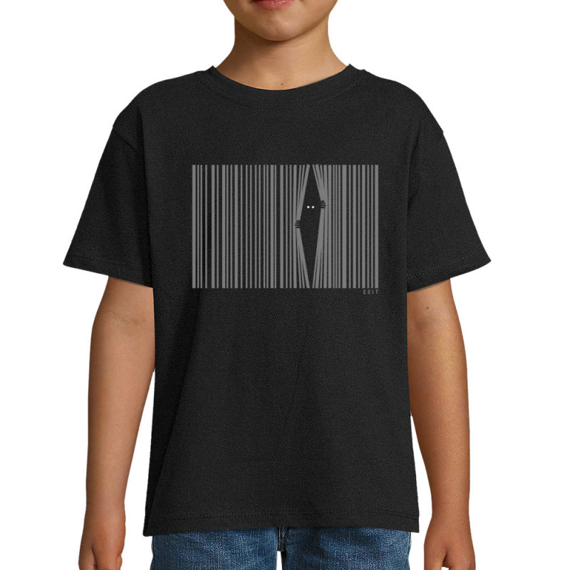 T-shirt enfant noir Exit (Gondrax,Slogans engagés)
