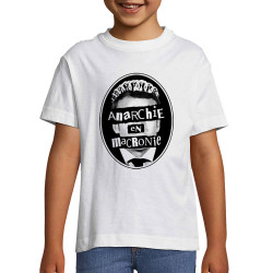 T-shirt enfant blanc Anarchie en Macronie (Gondrax,Slogans engagés,Humour)