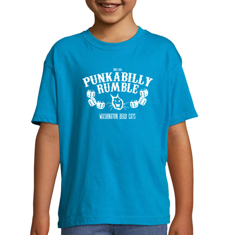 T-shirt enfant bleu azur Washington Dead Cats - Punkabilly Rumble (Washington Dead Cats)