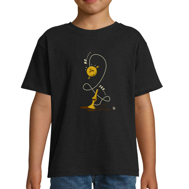 T-shirt enfant noir Bilboquet (Trabe,Humour)