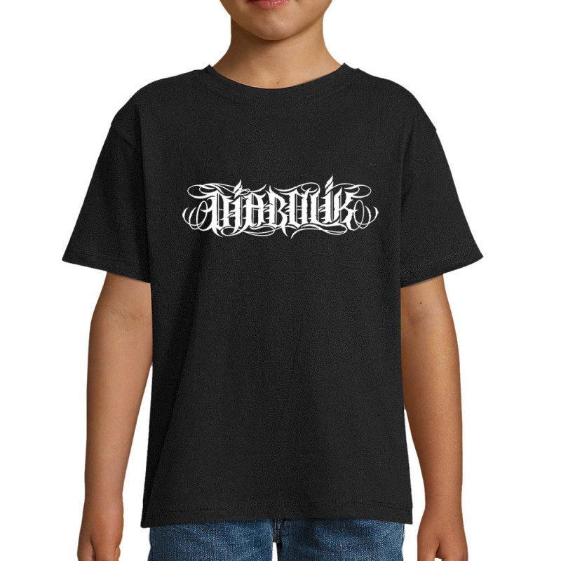 T-shirt enfant noir Wire Lettering (Diabolik)
