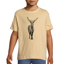 T-shirt enfant sable Deer Trees (Caffein Art,Animaux)