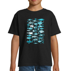 T-shirt enfant noir Fishtre (Gondrax,Les Bébêtes,Animaux)
