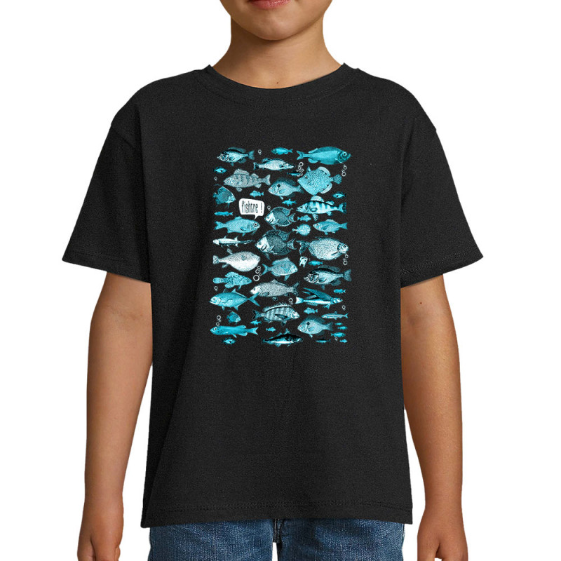 T-shirt enfant noir Fishtre (Gondrax,Les Bébêtes,Animaux)