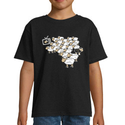 T-shirt enfant noir Moutons (Gondrax,Humour,Slogans engagés,Animaux)