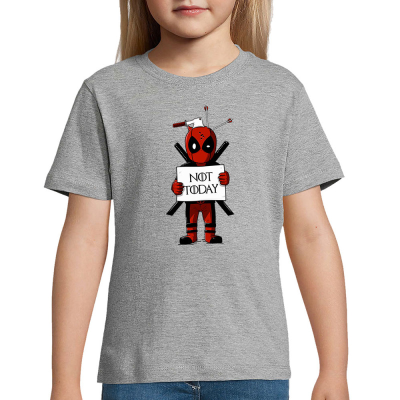 T-shirt enfant gris chiné Deadpool - Not Today (Le Duc,Films/Séries)