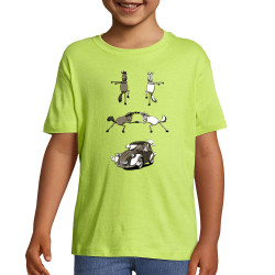 T-shirt enfant vert pomme 2cv Fusion (Mr Mouton,Animaux,Humour)