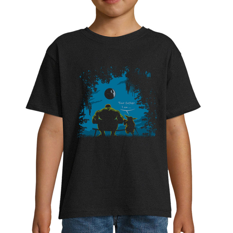 T-shirt enfant noir Hulk Father (Trabe,Humour,Films/Séries,Star Wars)