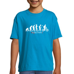 T-shirt enfant bleu azur Vélolution (Gondrax,Vélo,Evolution)