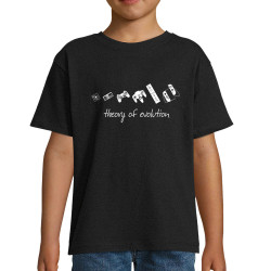 T-shirt enfant noir Theory of Evolution (Trabe,Jeux Vidéo / Geek,Révolution,Evolution)