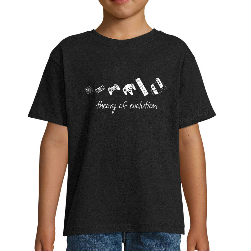 T-shirt enfant noir Theory of Evolution (Trabe,Jeux Vidéo / Geek,Révolution,Evolution)