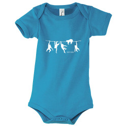 Body bébé bleu azur Stay Cool (Gondrax,Animaux,Stay,Paresse)