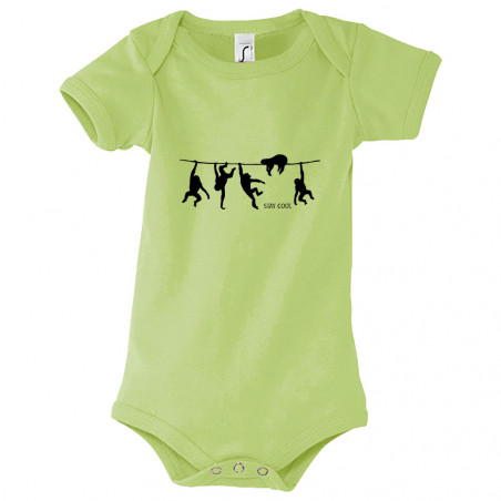 Body bébé vert pomme Stay Cool (Gondrax,Animaux,Stay,Paresse)