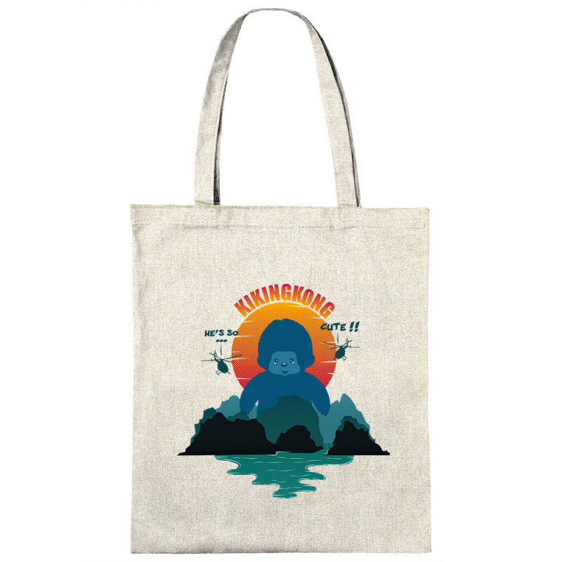 Sac shopping en toile naturel Kiking Kong (Ptit Mytho,Animaux,Films/Séries)