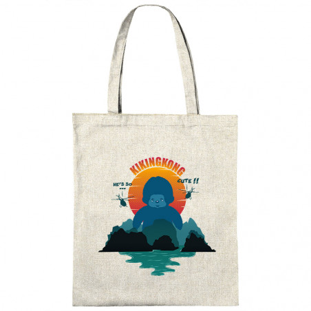 Sac shopping en toile naturel Kiking Kong (Ptit Mytho,Animaux,Films/Séries)