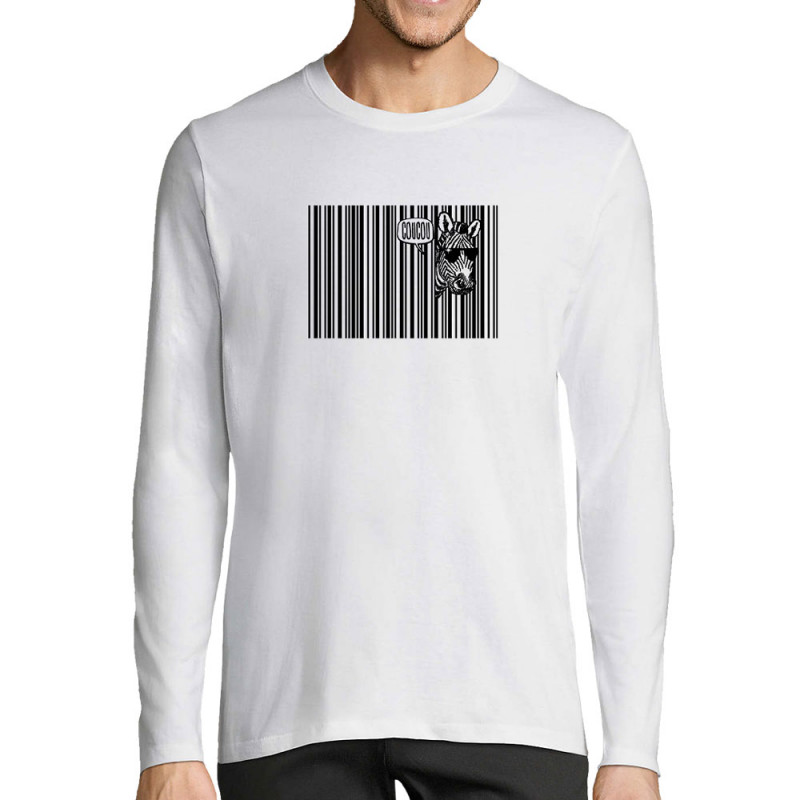 T-shirt homme manches longues blanc Coucou (Gondrax,Animaux,Humour)