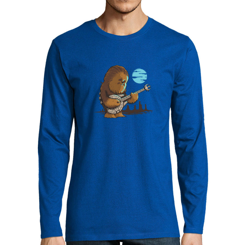 T-shirt homme manches longues bleu royal Chewbacca Blues (Le Duc,Films/Séries,Star Wars)