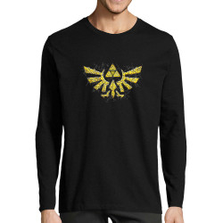 T-shirt homme manches longues noir Triforce Stone (Le Duc,Jeux Vidéo / Geek)