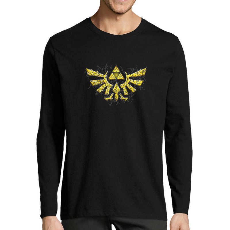 T-shirt homme manches longues noir Triforce Stone (Le Duc,Jeux Vidéo / Geek)