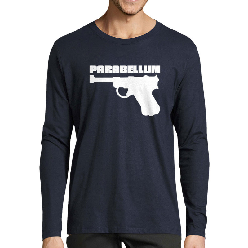 T-shirt homme manches longues bleu marine Parabellum Flingue (Parabellum)