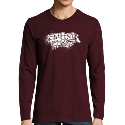 T-shirt homme manches longues bordeaux Nawak - Patchwork (Nawak)
