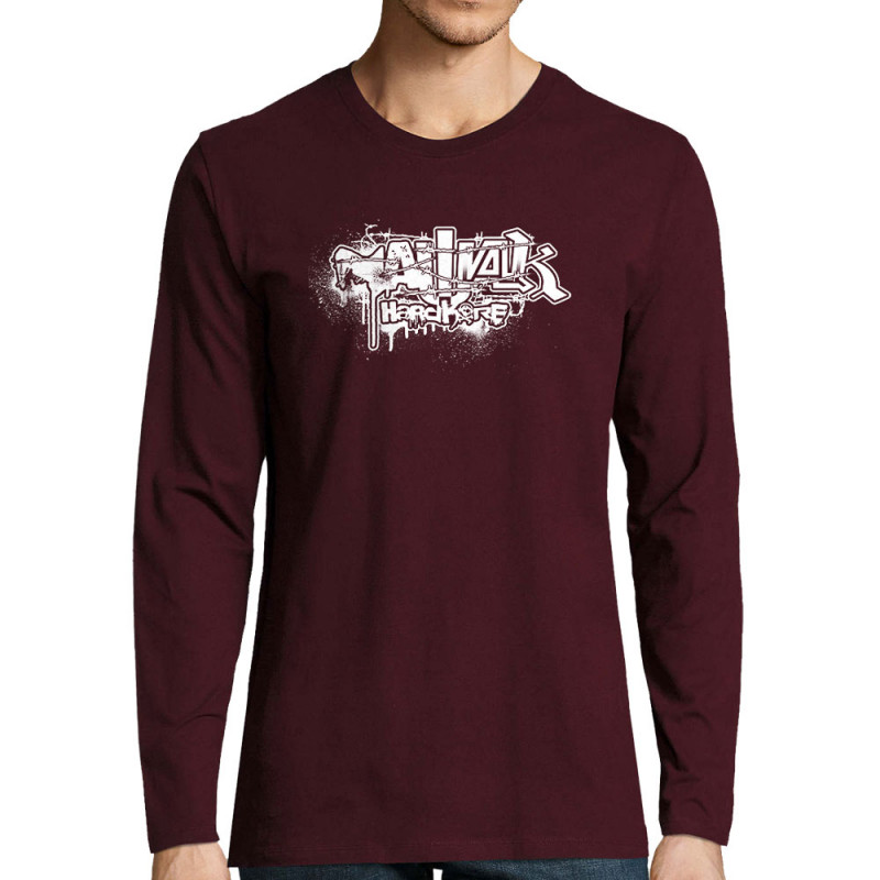 T-shirt homme manches longues bordeaux Nawak - Patchwork (Nawak)