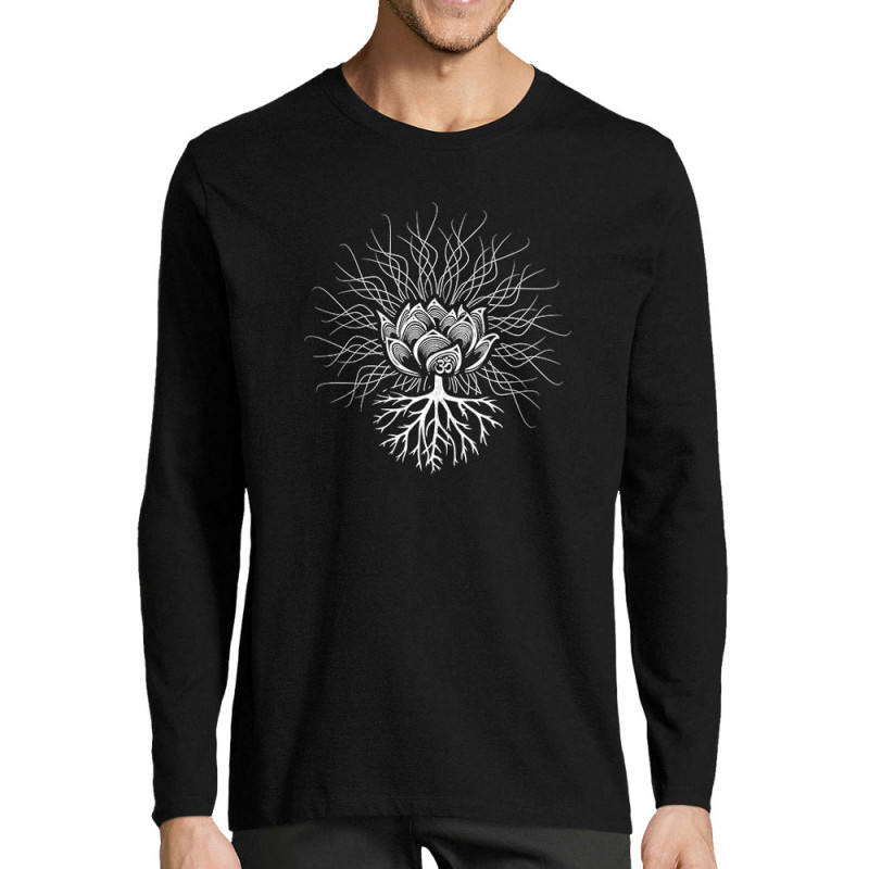 T-shirt homme manches longues noir Ohm Pagan (Gondrax,Ethnique)