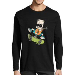 T-shirt homme manches longues noir Simpskull Skate (Films/Séries,Skate)