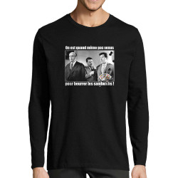 T-shirt homme manches longues noir Tontons Flingueurs Beurrer les sandwichs (Films/Séries,Les Tontons Flingueurs)