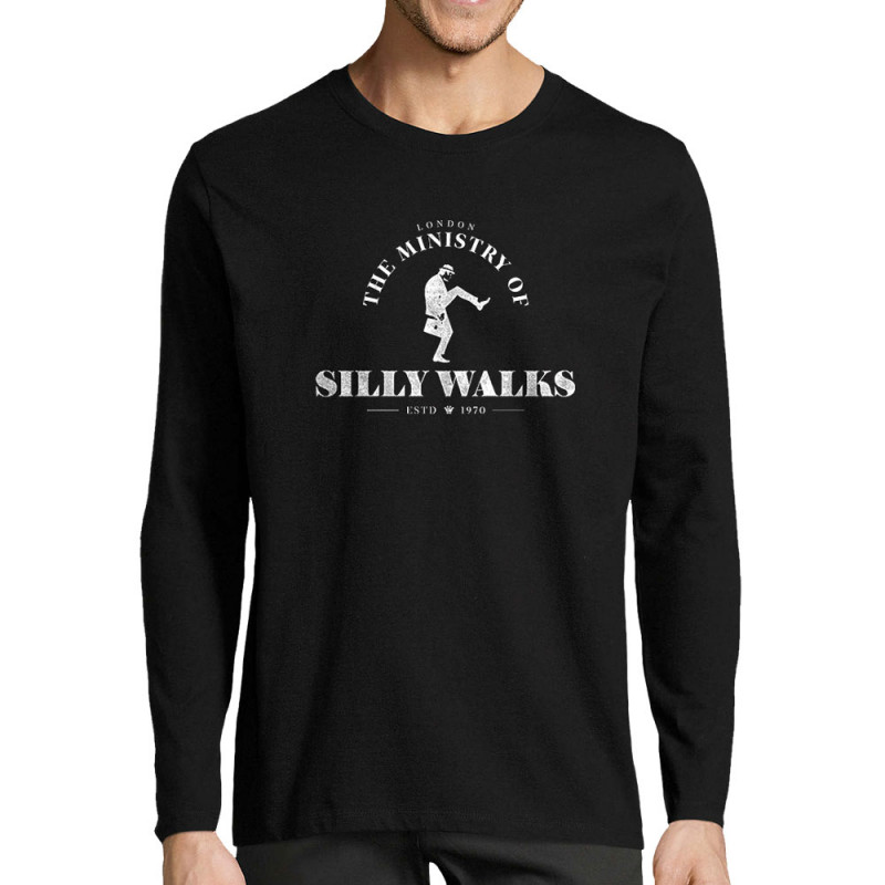 T-shirt homme manches longues noir Silly Walks (Alex Kidd,Films/Séries)